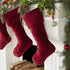 Classic Garnet Red Velvet Handmade Christmas Stocking - 20" - ARCADIA HOME